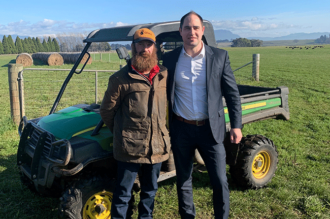 Lee and Luke on the farm