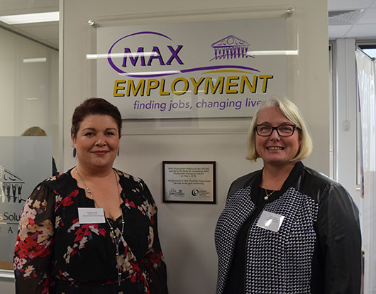 Image caption: Fitted For Work National Client Services Manager, Amanda Carlile with MAX Employment Director of Operations, Leisa Hart.