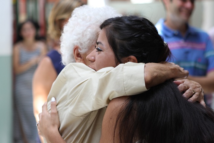 Women hugging