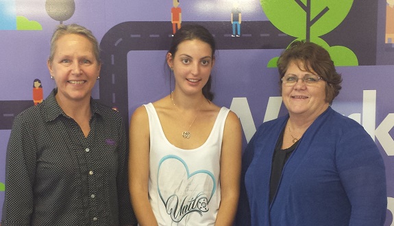 MAX Employment: Capalaba Business Manager Allison Louttit with the newly employed Tayla and Health Services Officer Karen Behrens. 