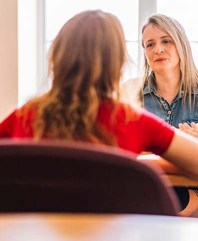 Health professional conducting an assessment