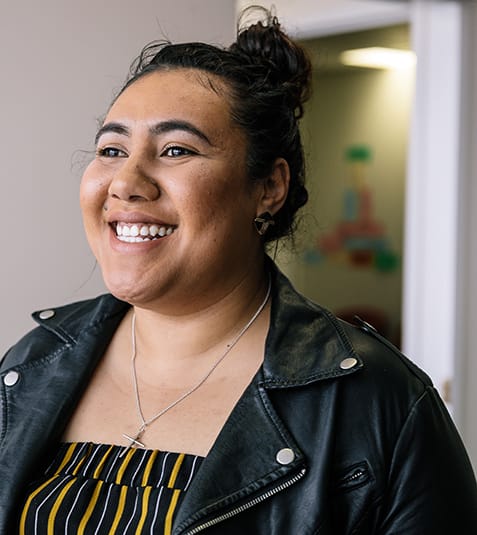 Female employee smiling